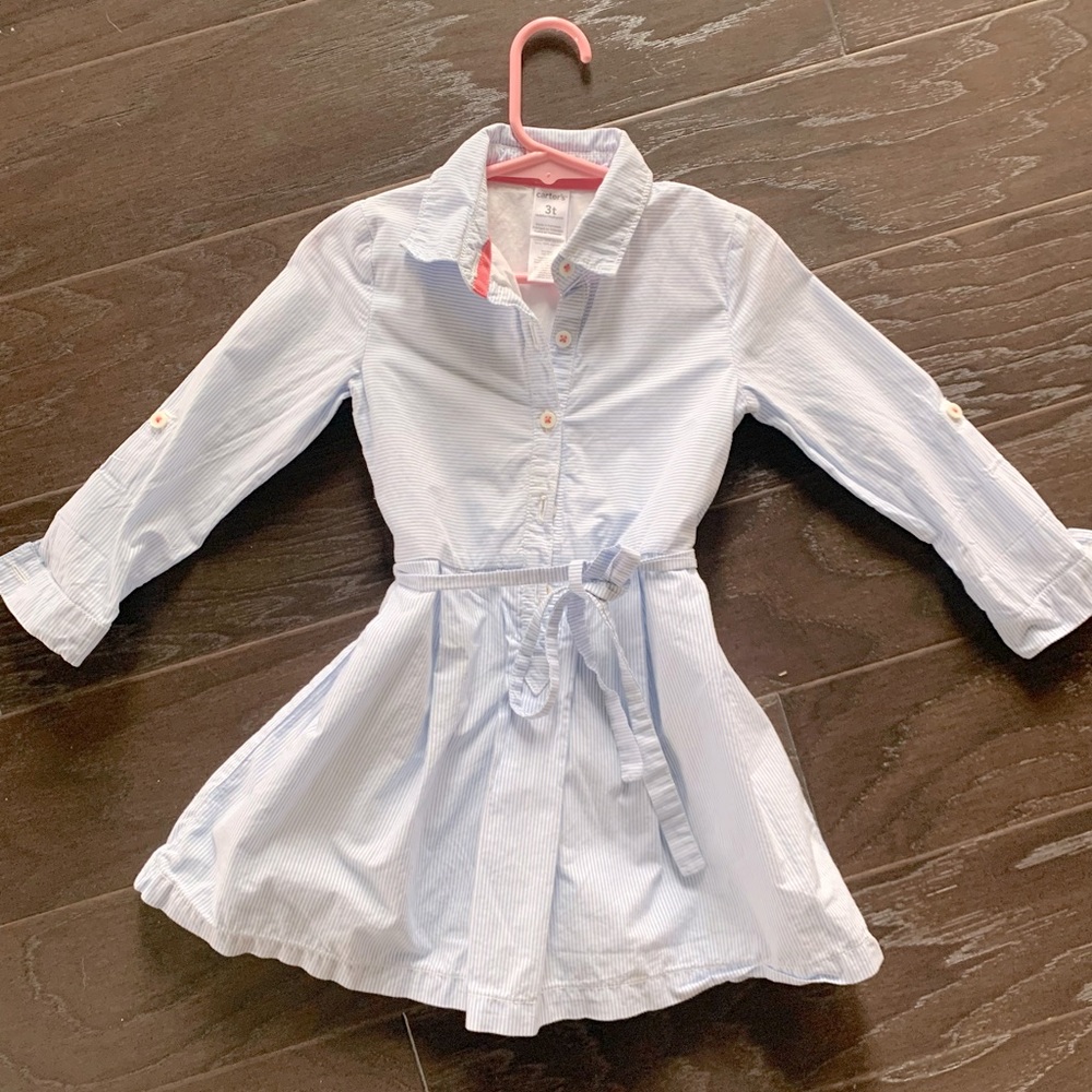 Long Sleeved Seersucker Dress